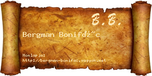 Bergman Bonifác névjegykártya